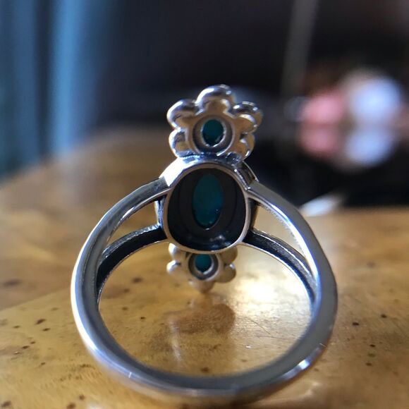 Natural Sleeping Beauty Turquoise Sterling Silver Southwestern Ring Size 7 - Picture 3 of 9